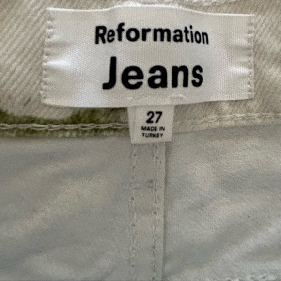 Reformation Marble High-Rise Straight-Leg Jeans Avocado Swirl Size 27 - Picture 7 of 14